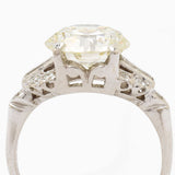 Transitional 3.25 Carat Round Cut Diamond Platinum Ring