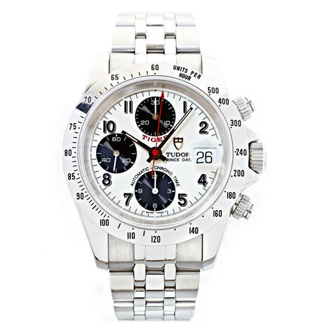 Tudor Tiger Prince Date Chrono Steel White Dial Watch