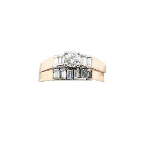 14kt Yellow and White Gold Diamond Wedding Set .0.90 Tcw