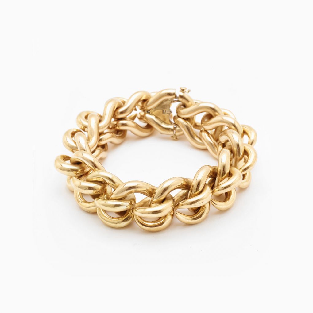 Van Cleef & Arpels - 18K Yellow Gold Delicate Braided Open Link Bracelet