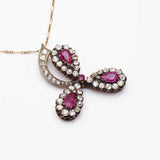 Victorian Old-Cut Diamond & Ruby Clover-Leaf Pendant