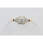 Vintage Two Tone Diamond Engagement Style Ring