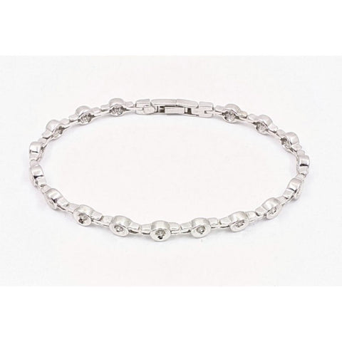 14kt White Gold Diamond Bezel Tennis Bracelet