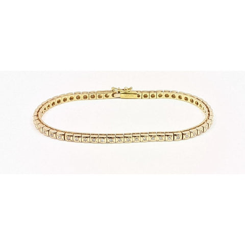 14kt Yellow Gold Square Bezel Set Tennis Bracelet